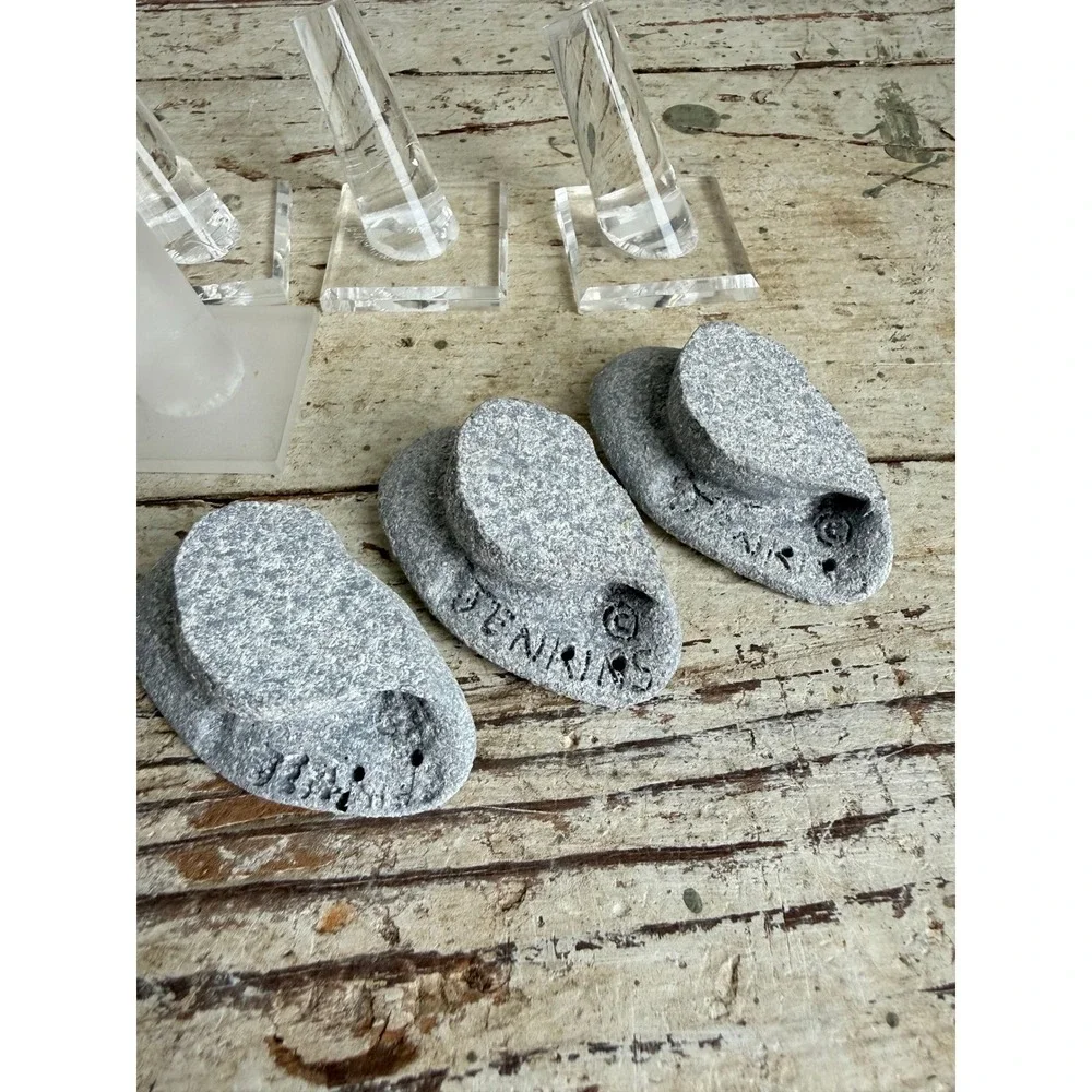 Stone Ear Forms & Acrylic Ring Cone Jewelry Display Set 8pc Clear Frosted